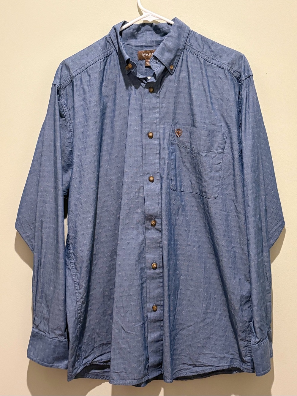 Ariat Men's Chambray Blue Button-Down Shirt